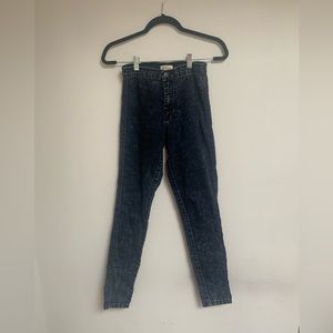 Black acid wash jeans, size 25